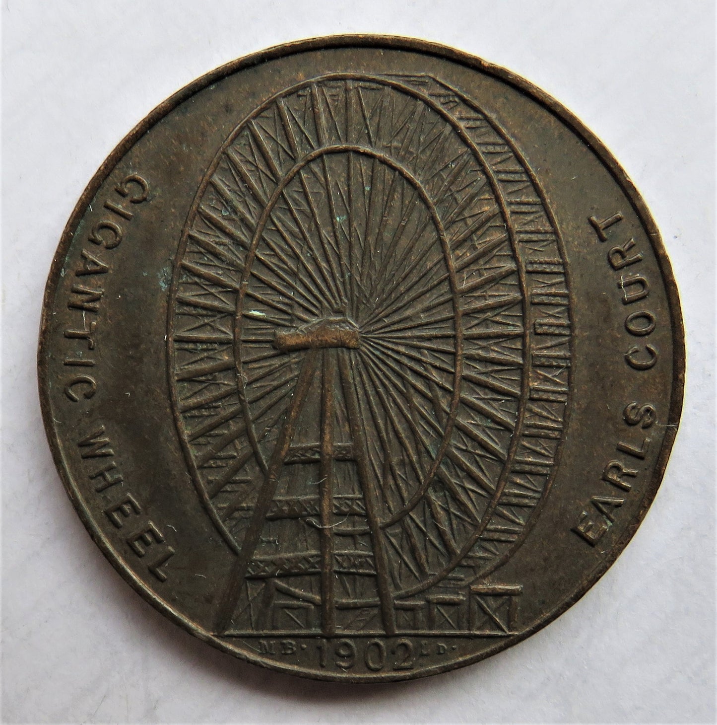 1902 Gigantic Wheel / Earls Court Token / Medal