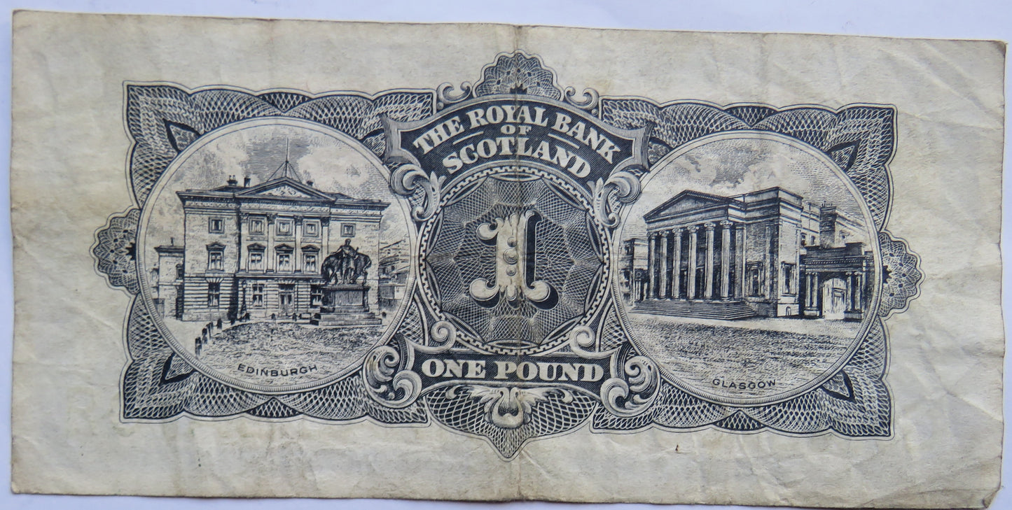 1966 The Royal Bank of Scotland £1 Banknote