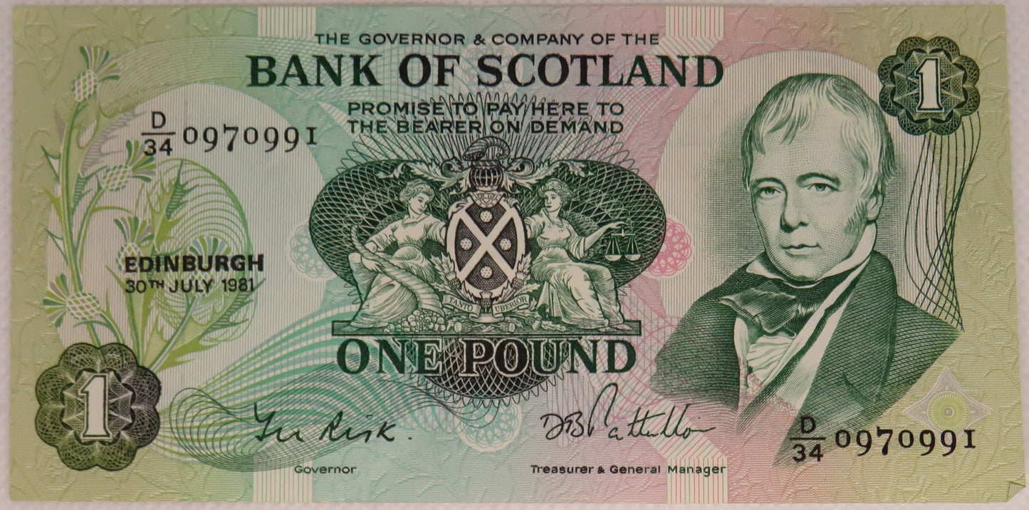 1981 Bank of Scotland £1 Banknote
