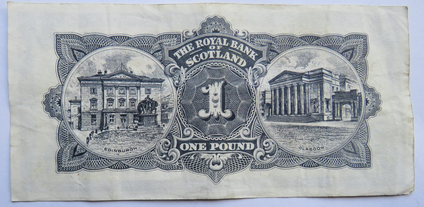 1965 The Royal Bank of Scotland £1 Banknote