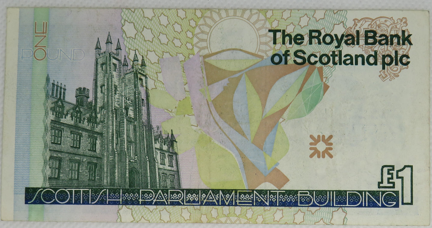 1999 The Royal Bank of Scotland £1 Banknote Scottish Parliament