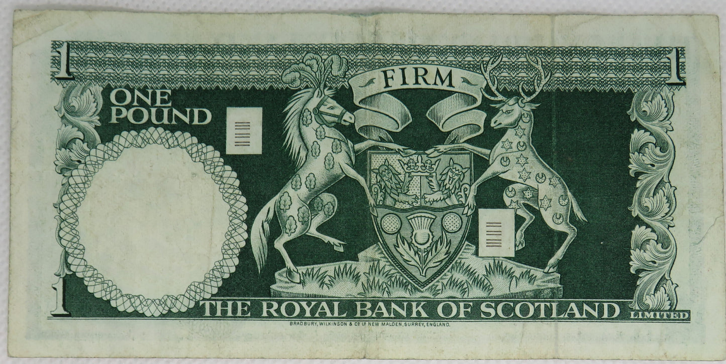 1969 The Royal Bank of Scotland £1 One Pound Banknote