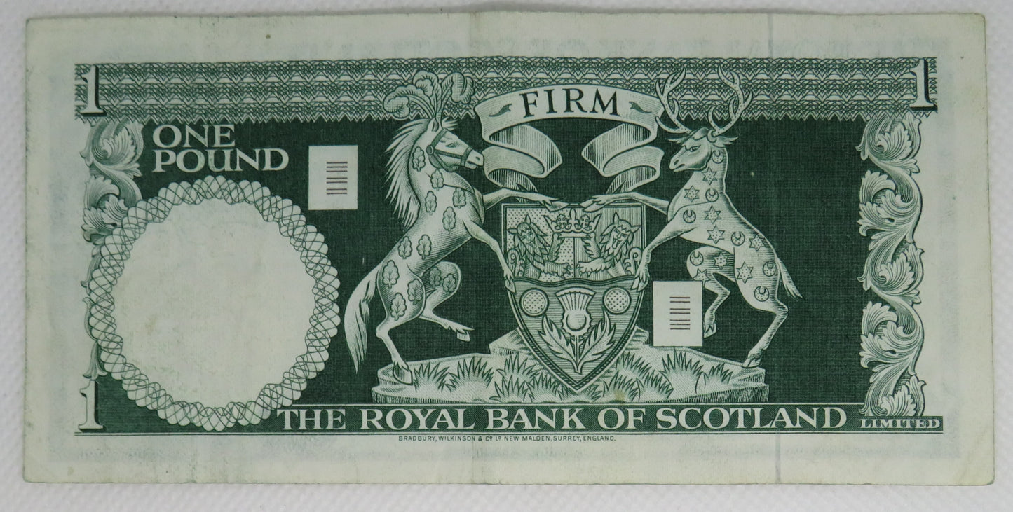 1969 The Royal Bank of Scotland £1 One Pound Banknote
