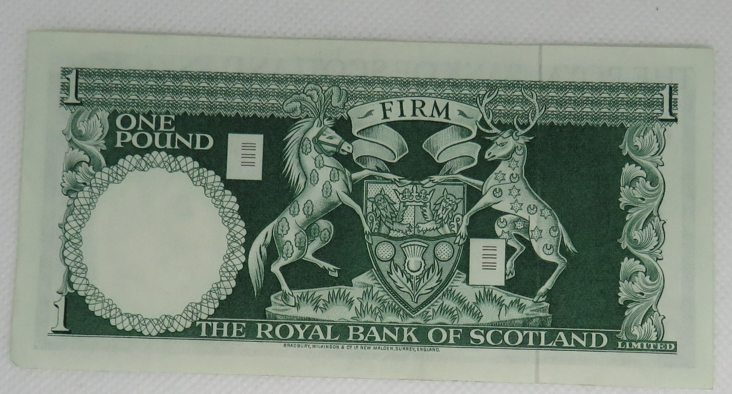 1969 The Royal Bank of Scotland £1 One Pound Banknote
