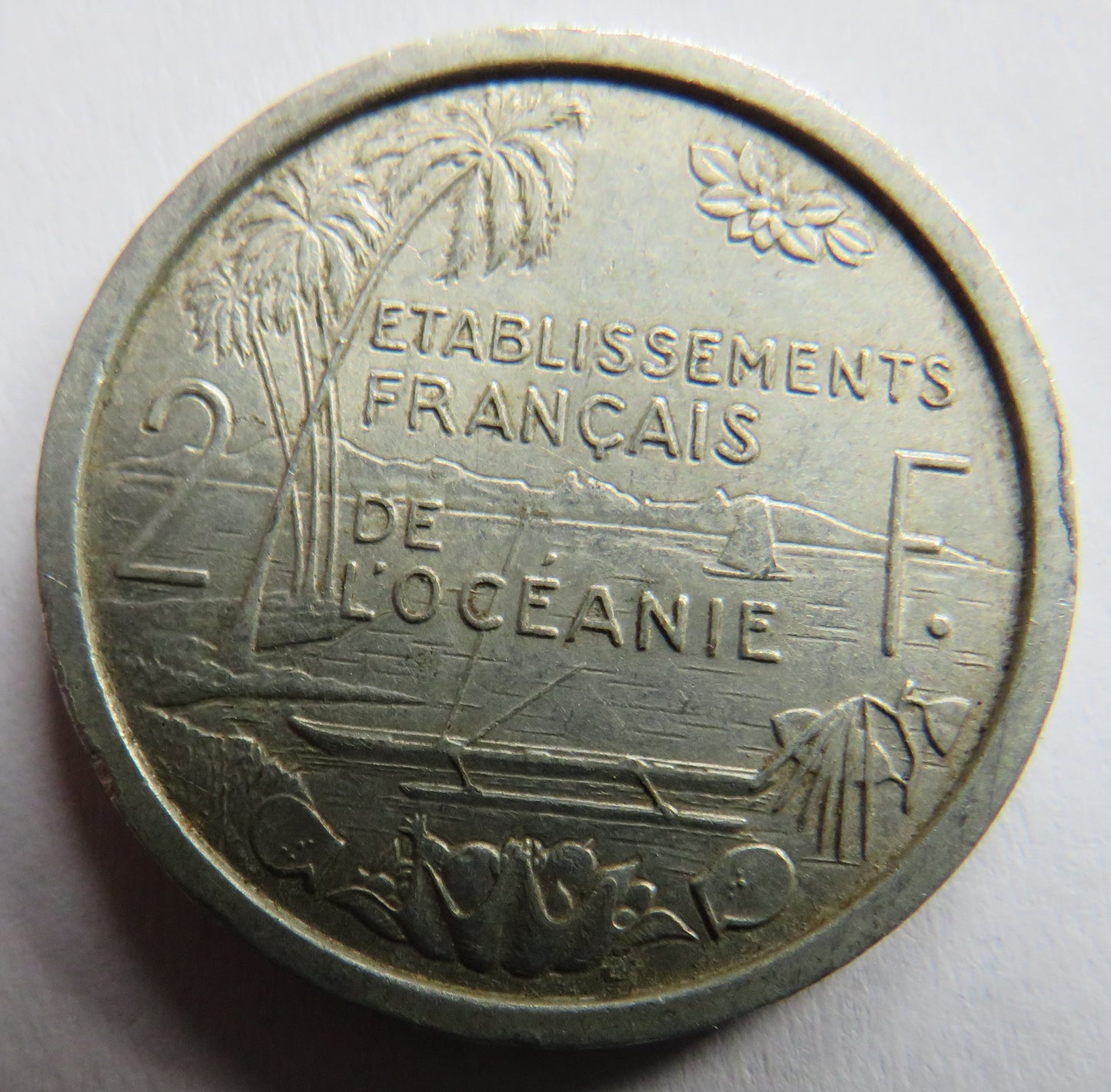 1949 French Oceania 2 Francs Coin