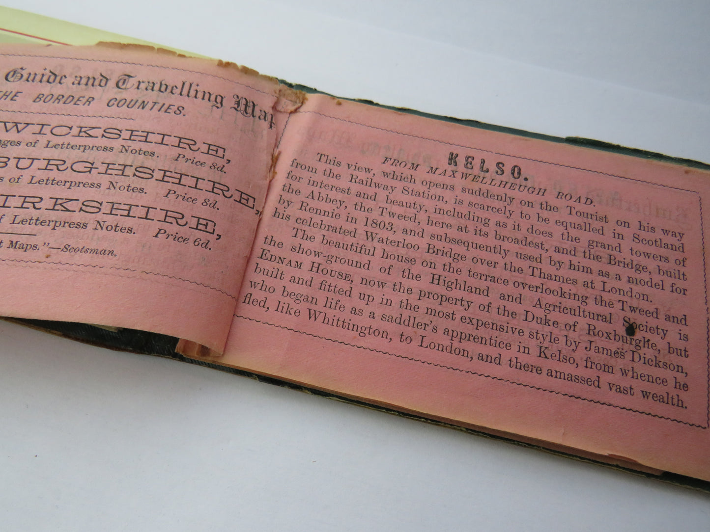 Antique Mauchline Transfer Ware Picture Book "The Kelso Album" Made From The Wood Grown In The Shade of Kelson Abbey