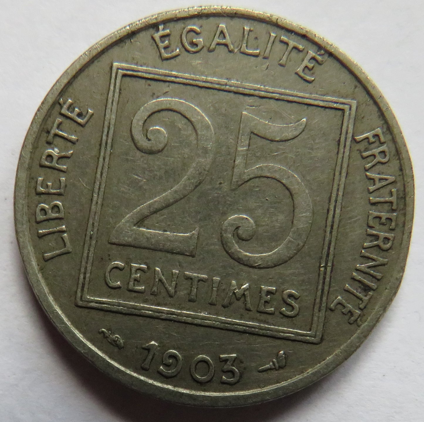 1903 France 25 Centimes Coin