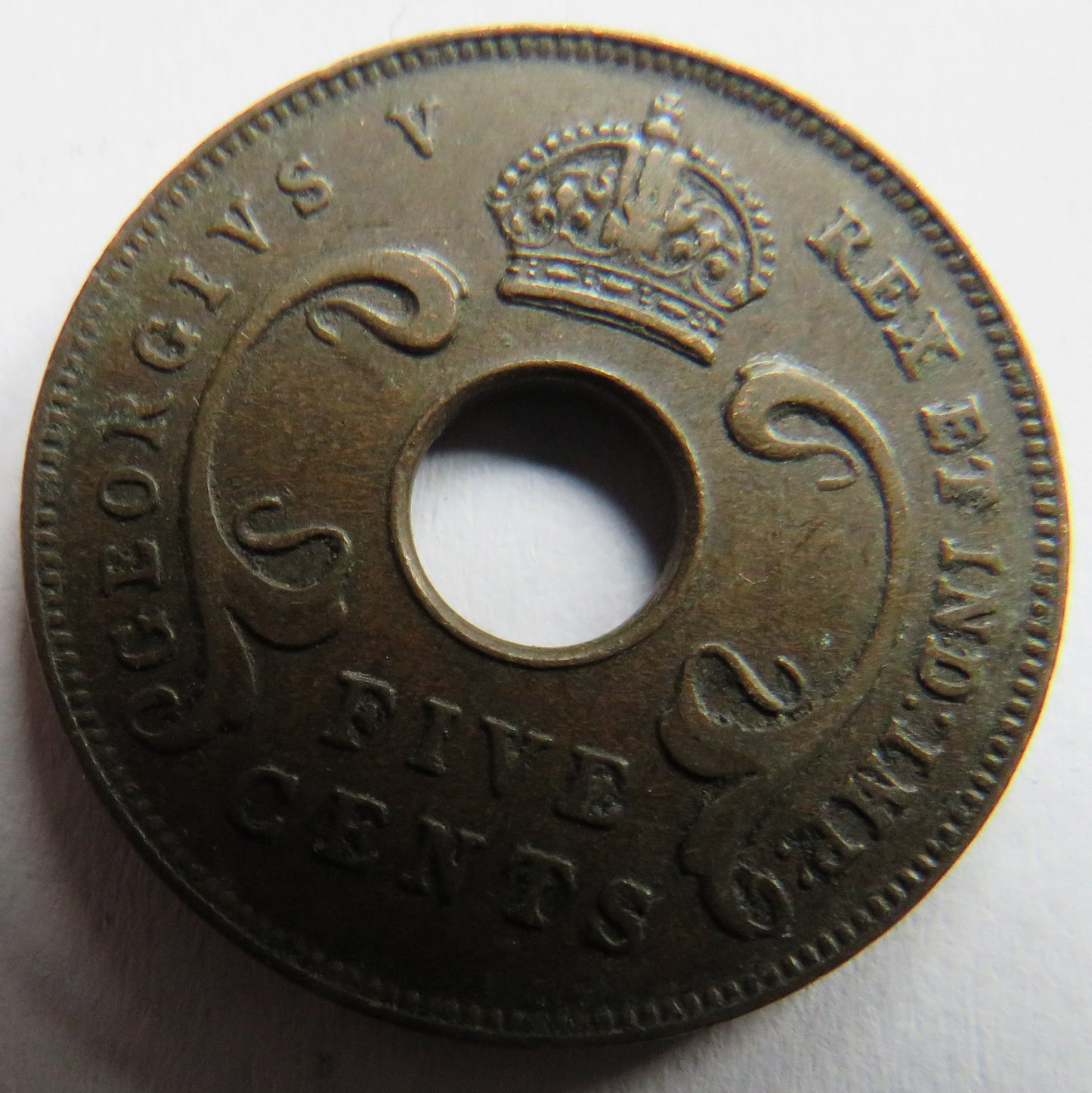 1925 East Africa 5 Cents Coin