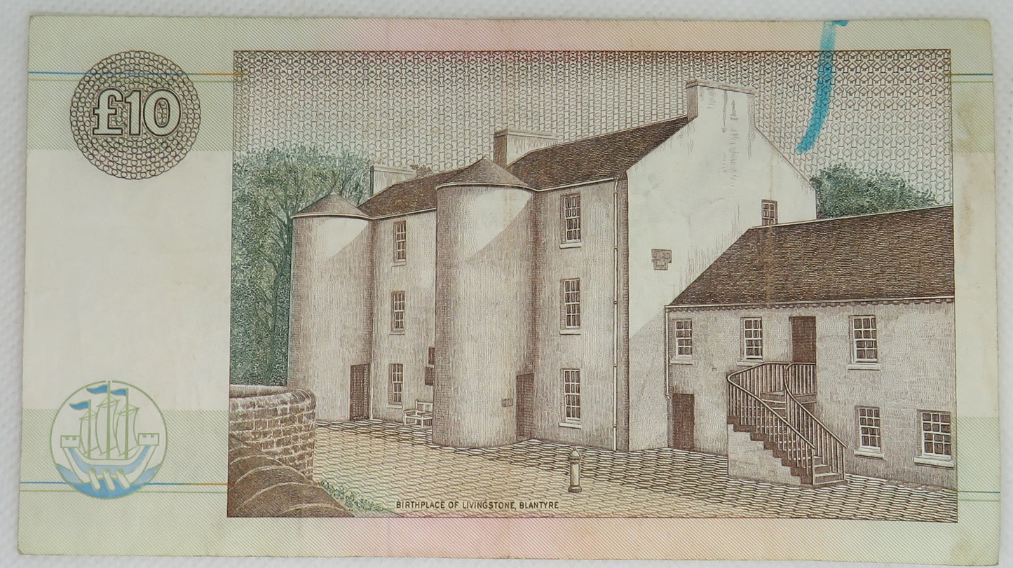 1988 Clydesdale Bank Plc £10 Ten Pound Banknote