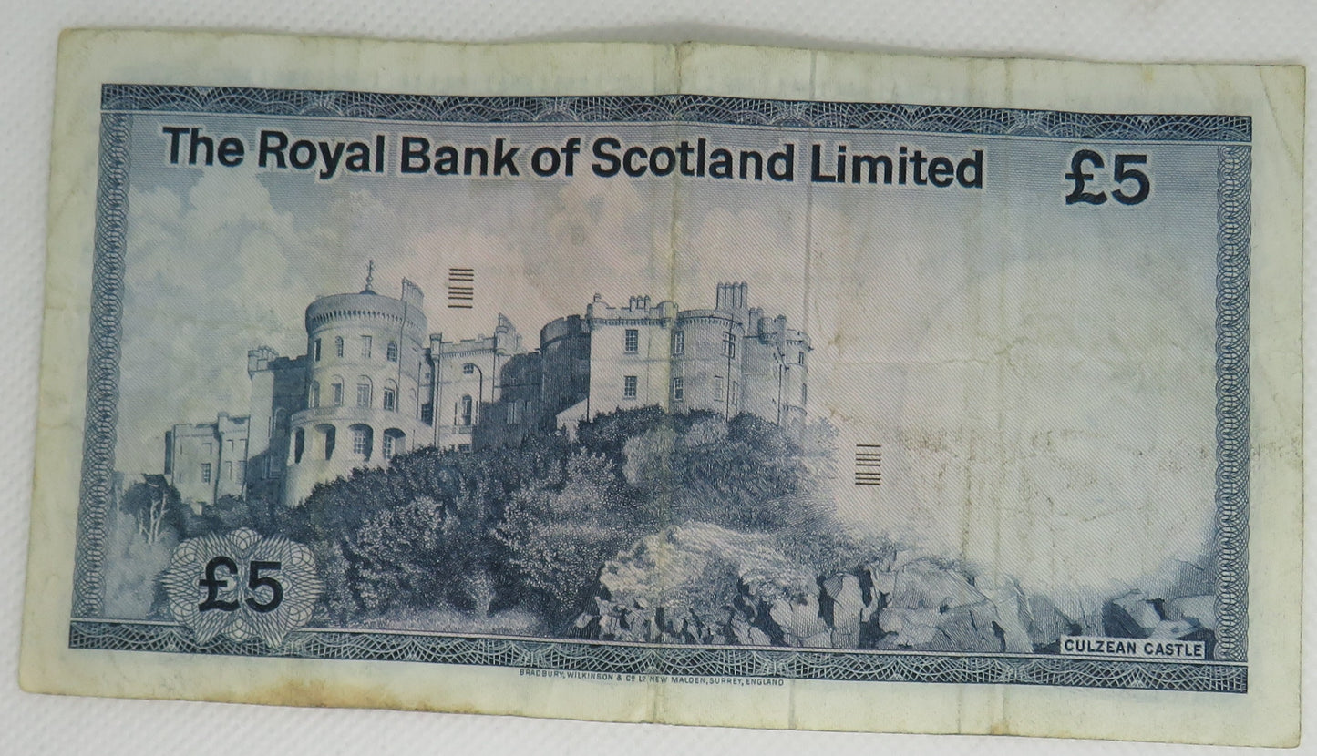 1972 The Royal Bank of Scotland £5 Five Pound Banknote