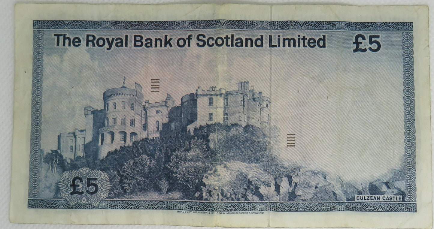 1972 The Royal Bank of Scotland £5 Five Pound Banknote