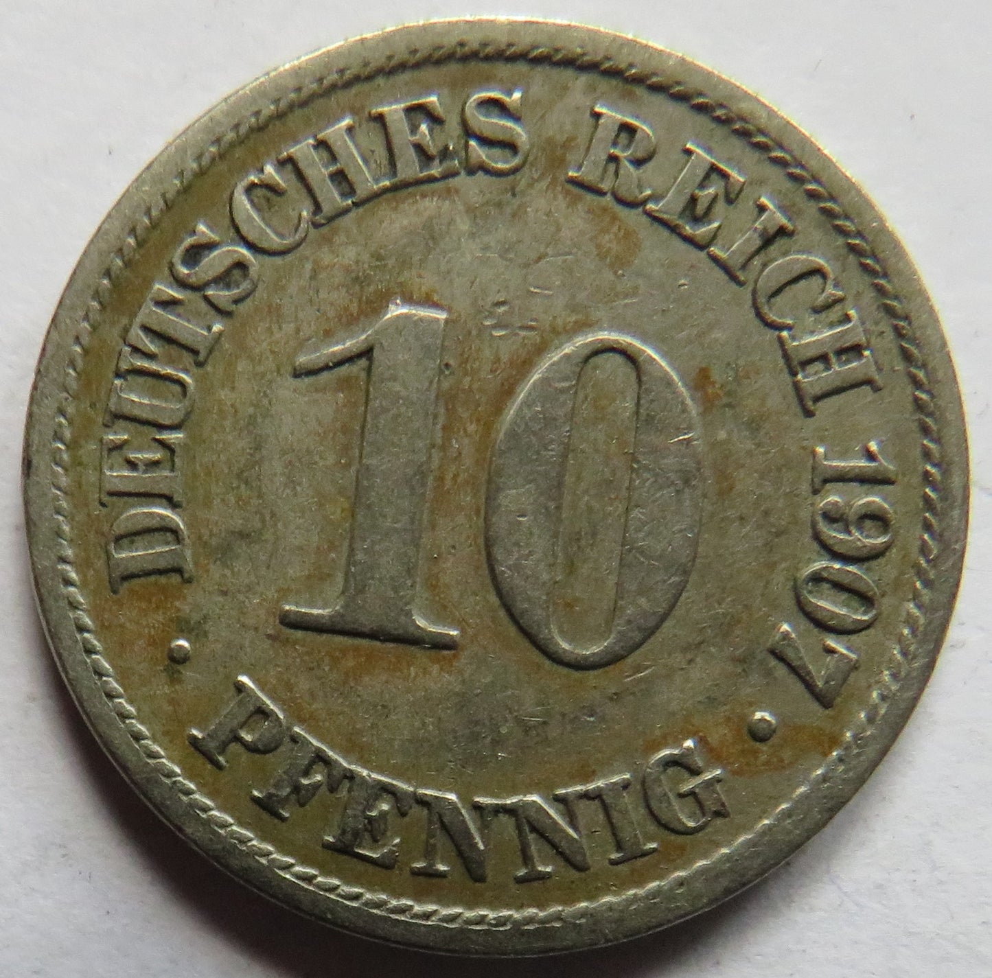 1907-A Germany 10 Pfennig Coin