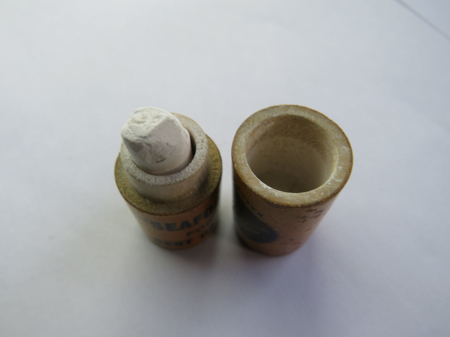 Antique Mauchline Transfer Ware Advertising Chalk Holder "Ballochmyle Creamery, "Seafoam For Best Cakes"