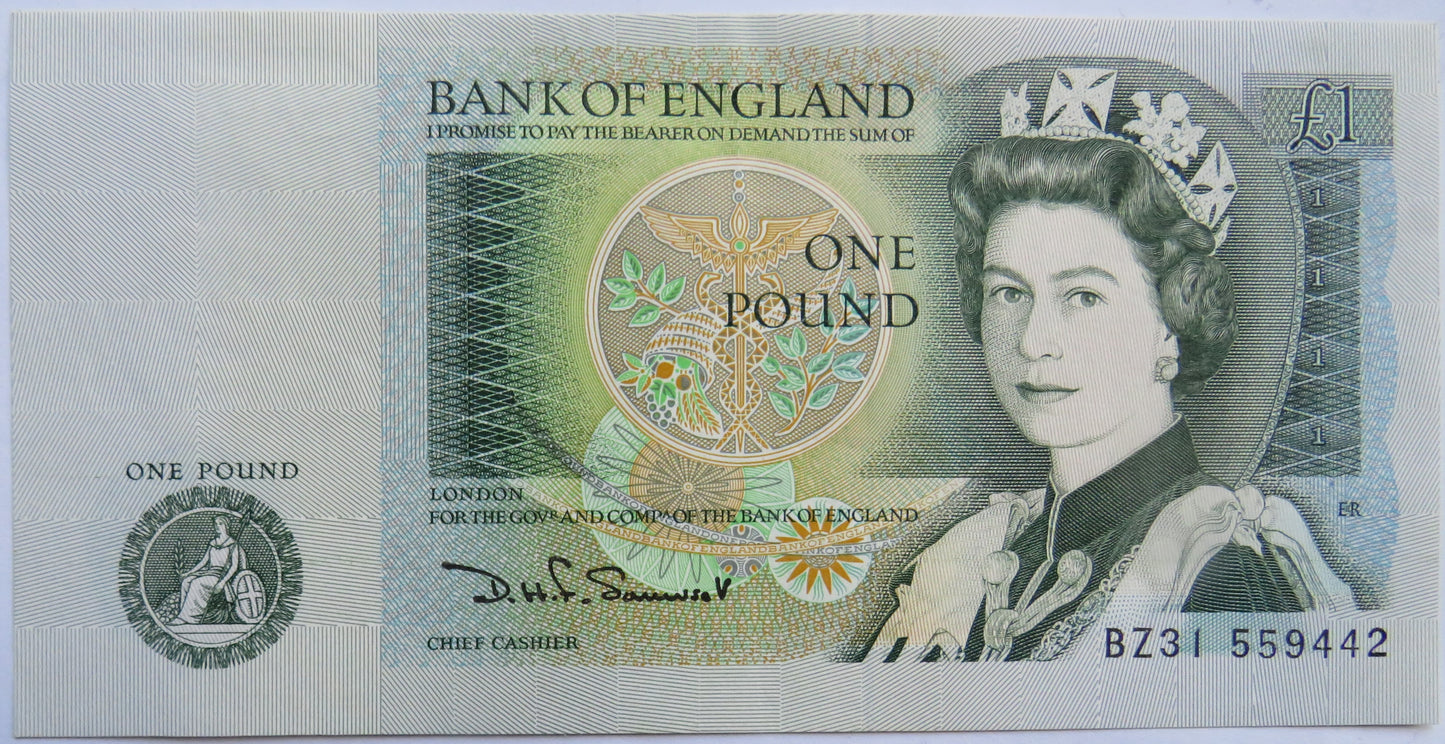 (1981) Bank of England £1 One Pound Banknote D.H.F. Somerset