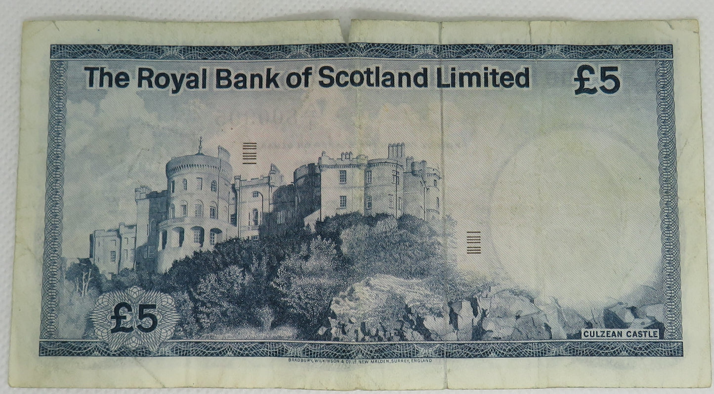 1972 The Royal Bank of Scotland £5 Five Pound Banknote