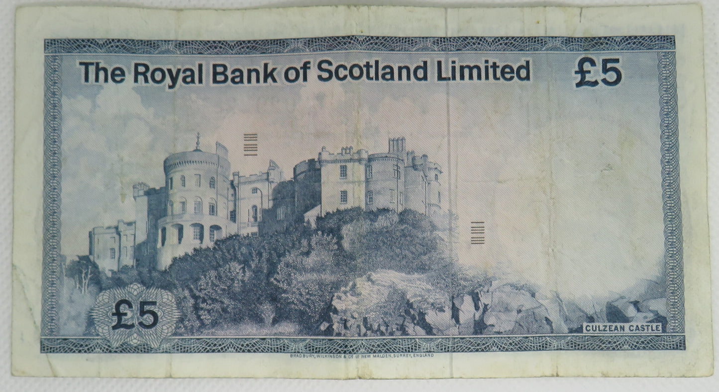 1972 The Royal Bank of Scotland £5 Five Pound Banknote