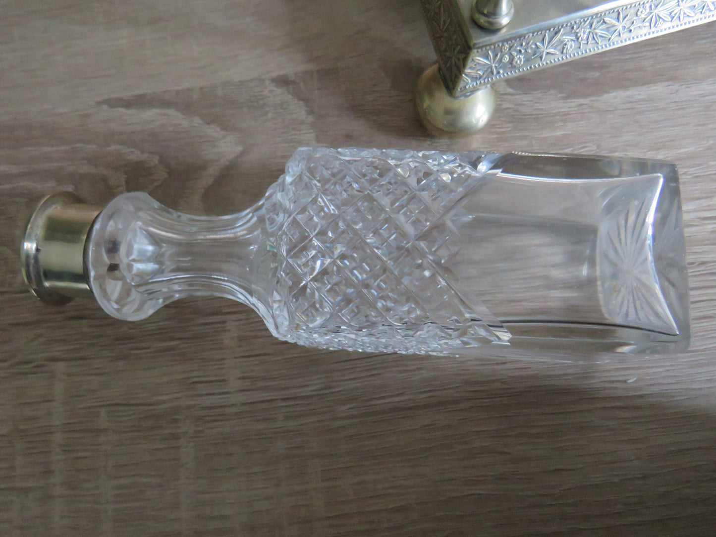 Antique Silver Plated & Cut Glass Cruet Stand