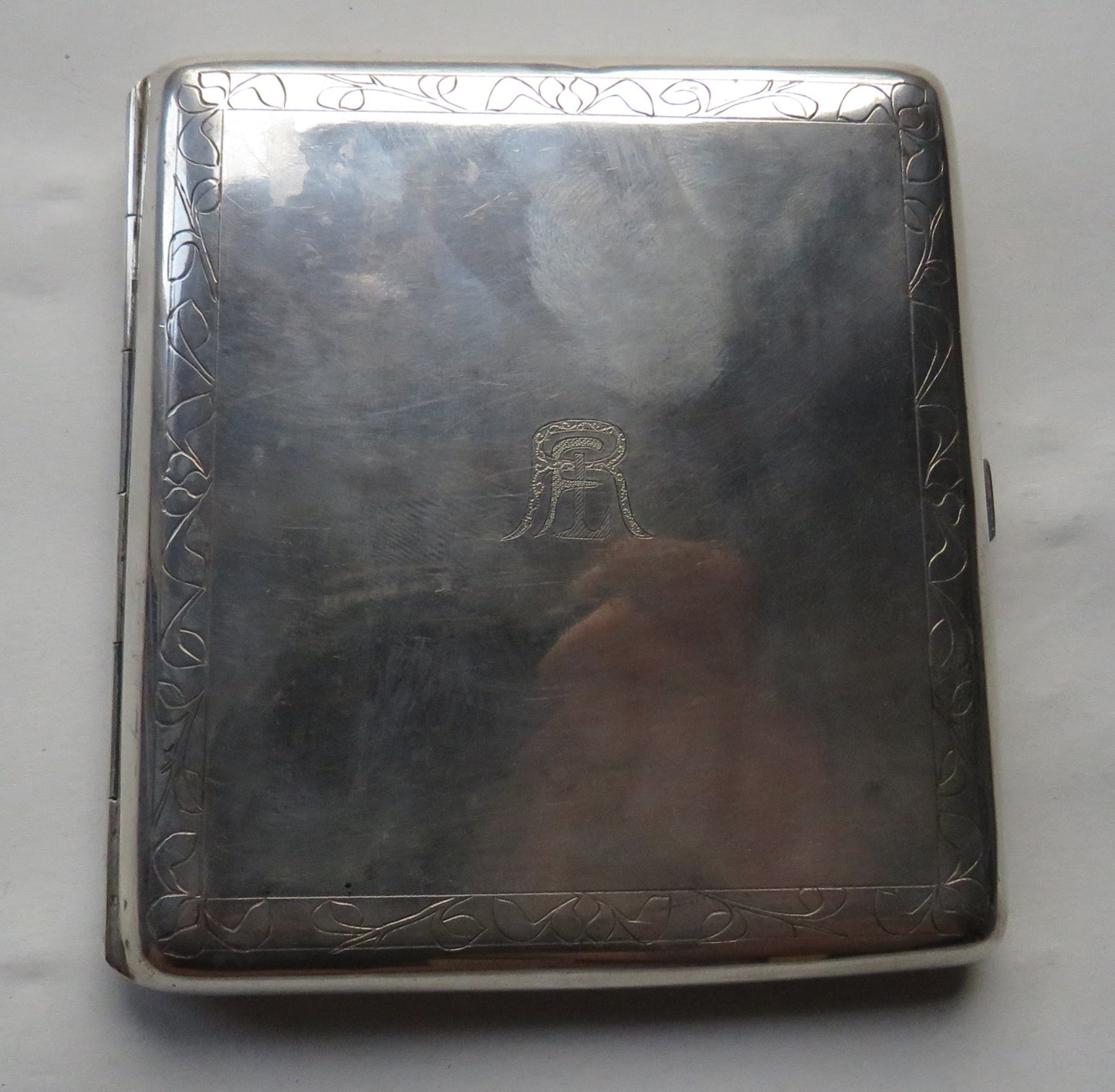 Antique Chinese Export Silver Cigarette Case "Ta'I HUA"