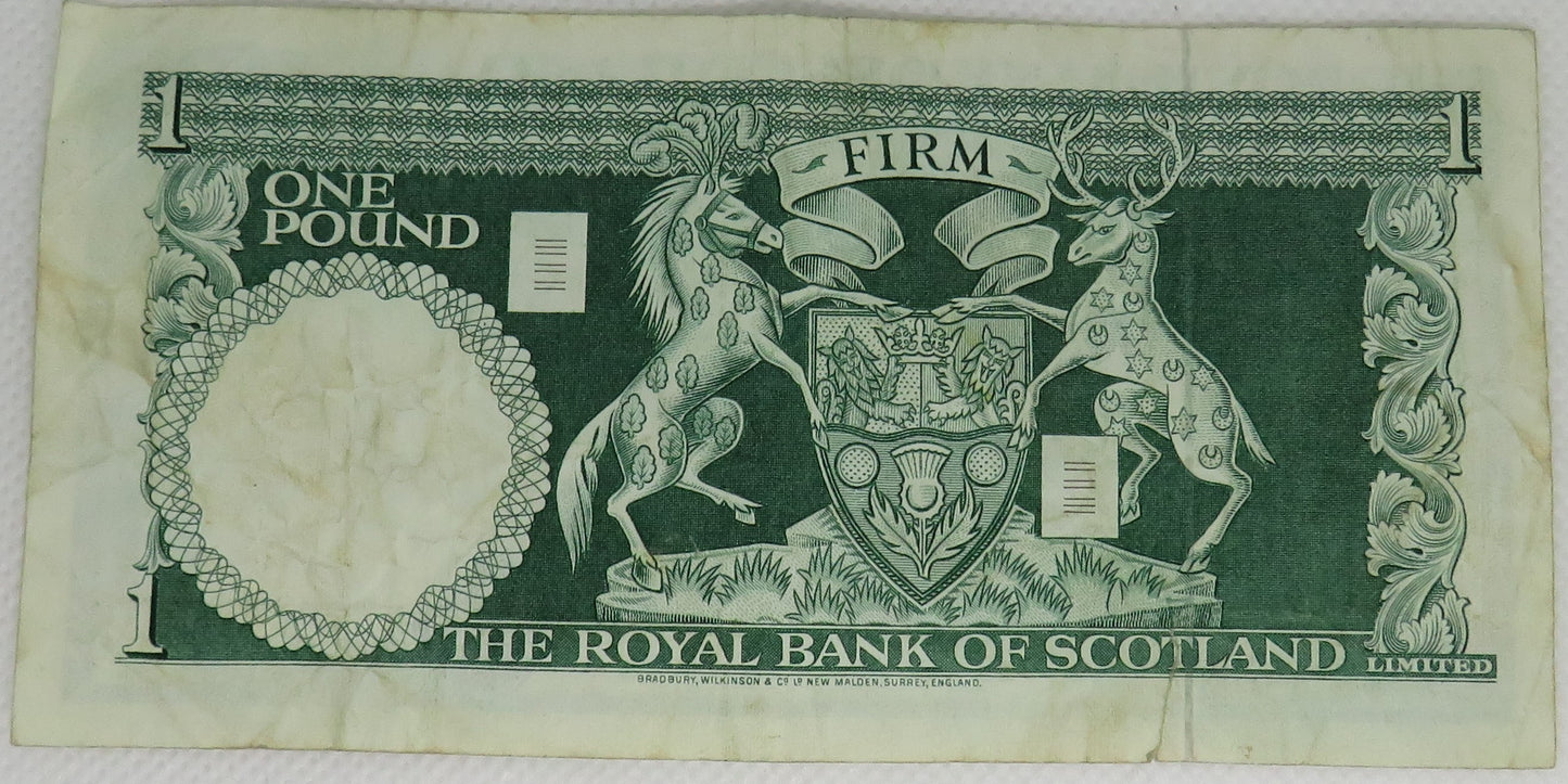 1970 The Royal Bank of Scotland £1 One Pound Banknote