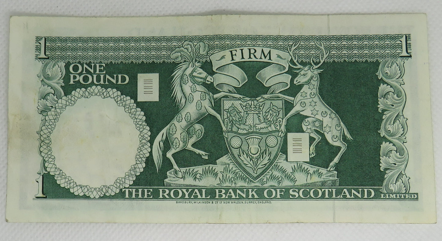 1970 The Royal Bank of Scotland £1 One Pound Banknote