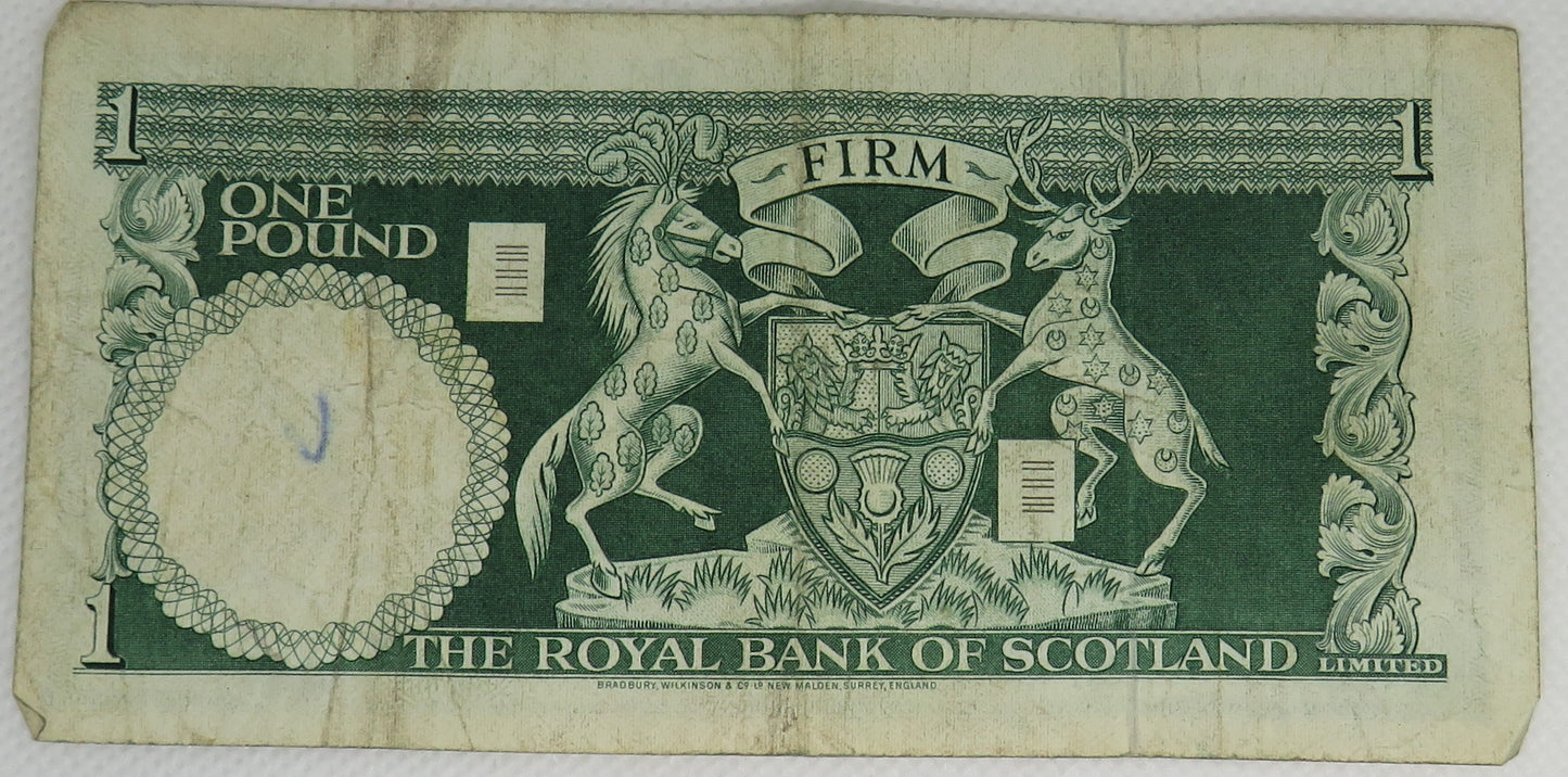 1969 The Royal Bank of Scotland £1 One Pound Banknote