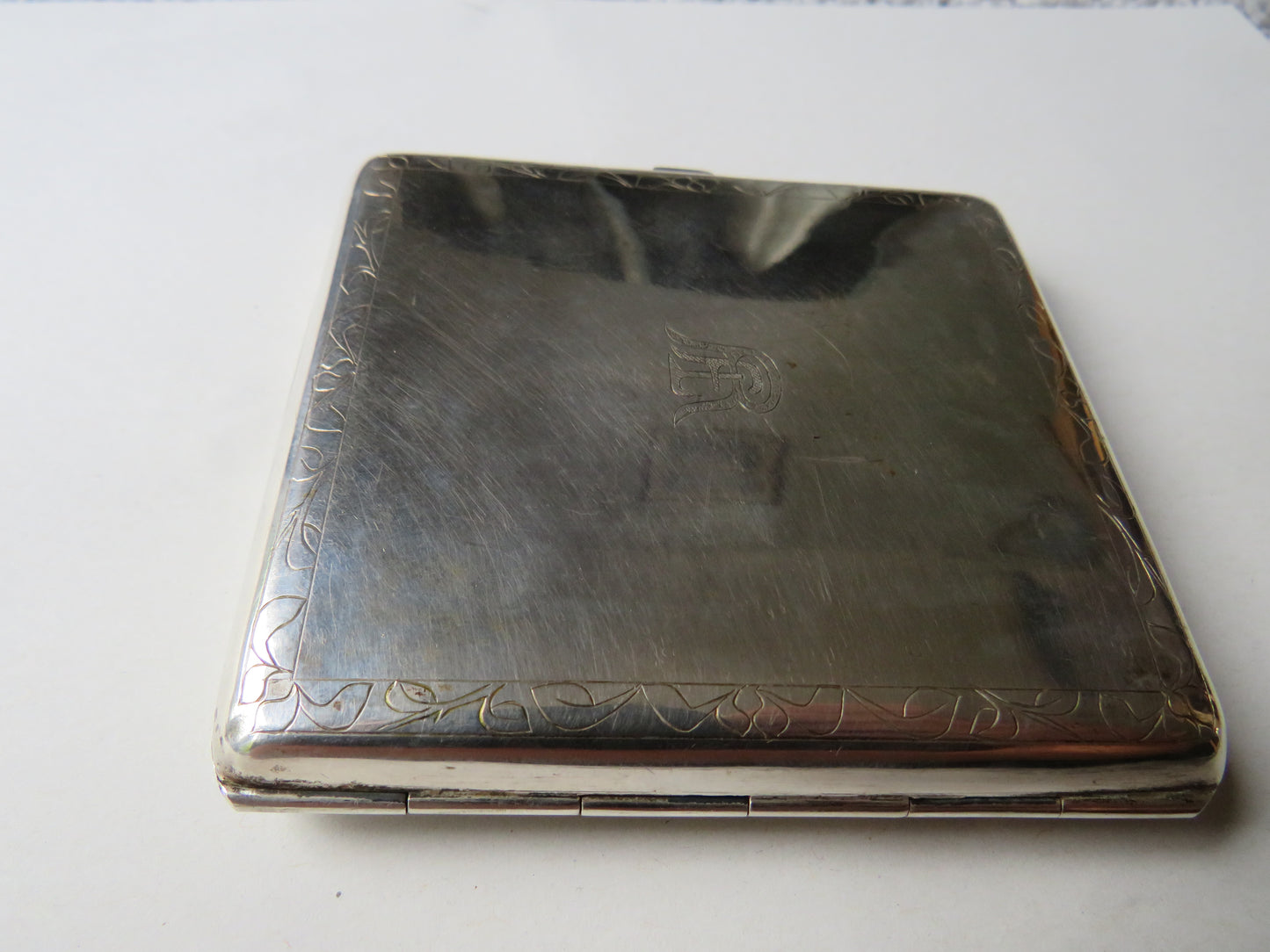Antique Chinese Export Silver Cigarette Case "Ta'I HUA"