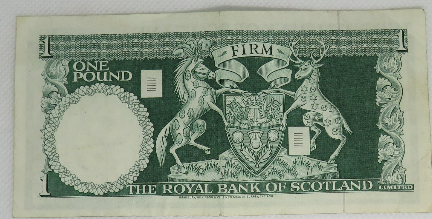 1970 The Royal Bank of Scotland £1 One Pound Banknote