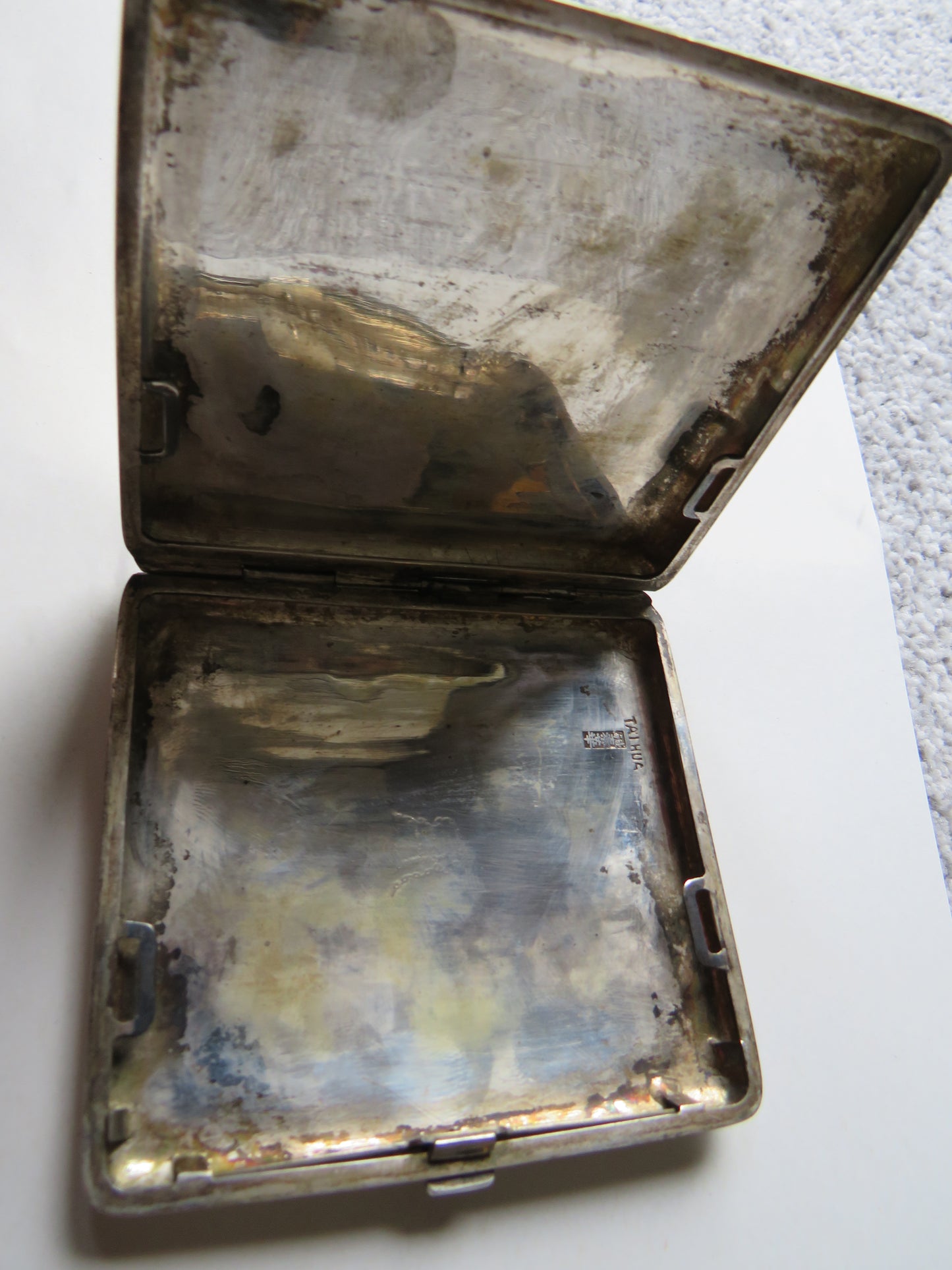 Antique Chinese Export Silver Cigarette Case "Ta'I HUA"
