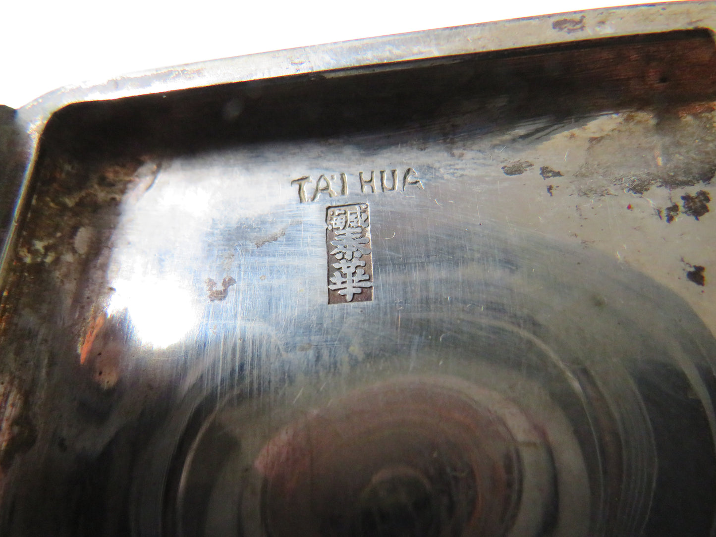 Antique Chinese Export Silver Cigarette Case "Ta'I HUA"