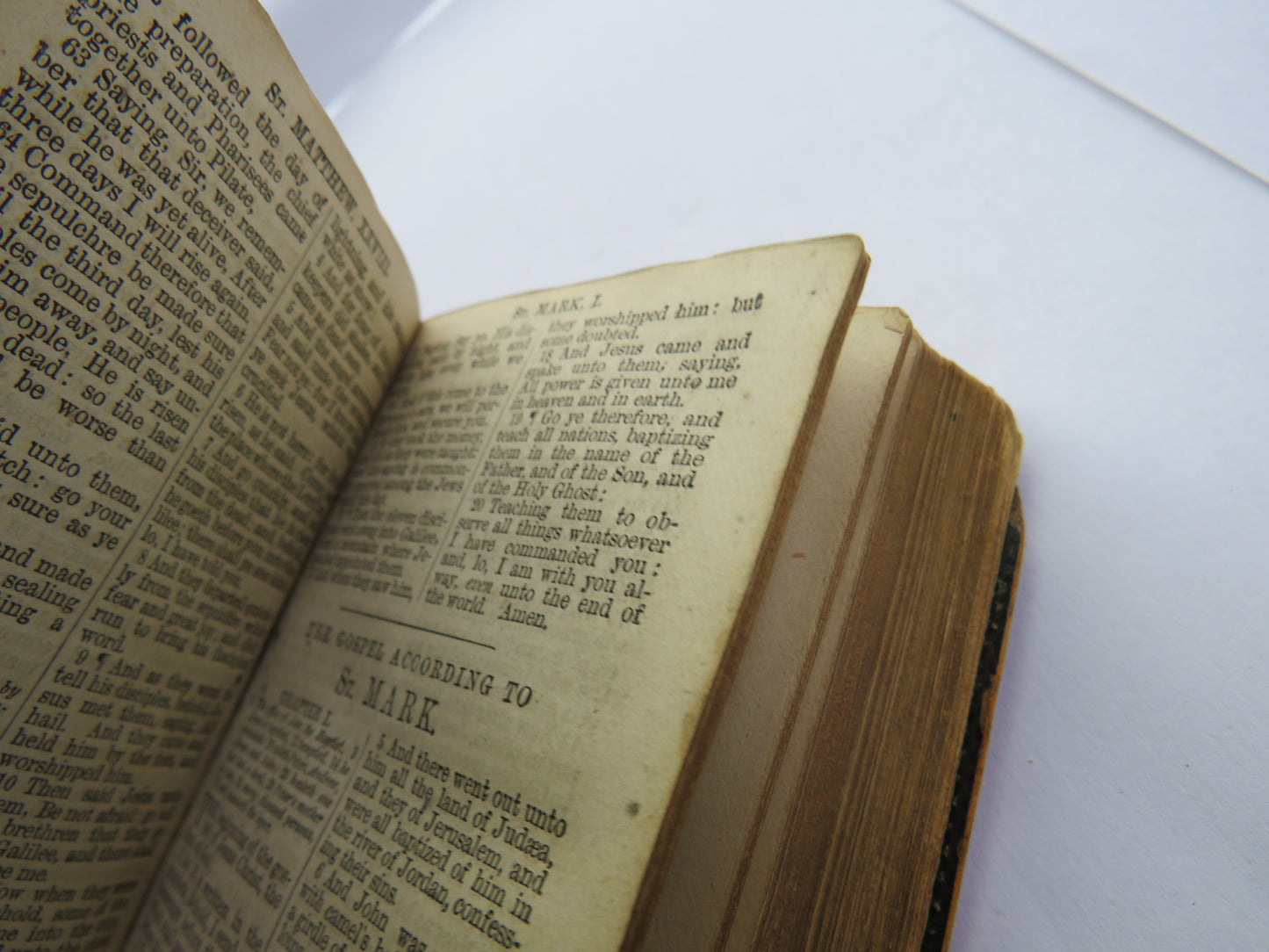 Antique Mauchline Transfer Ware Bible "New Testament" Abbotsford From The Tweed