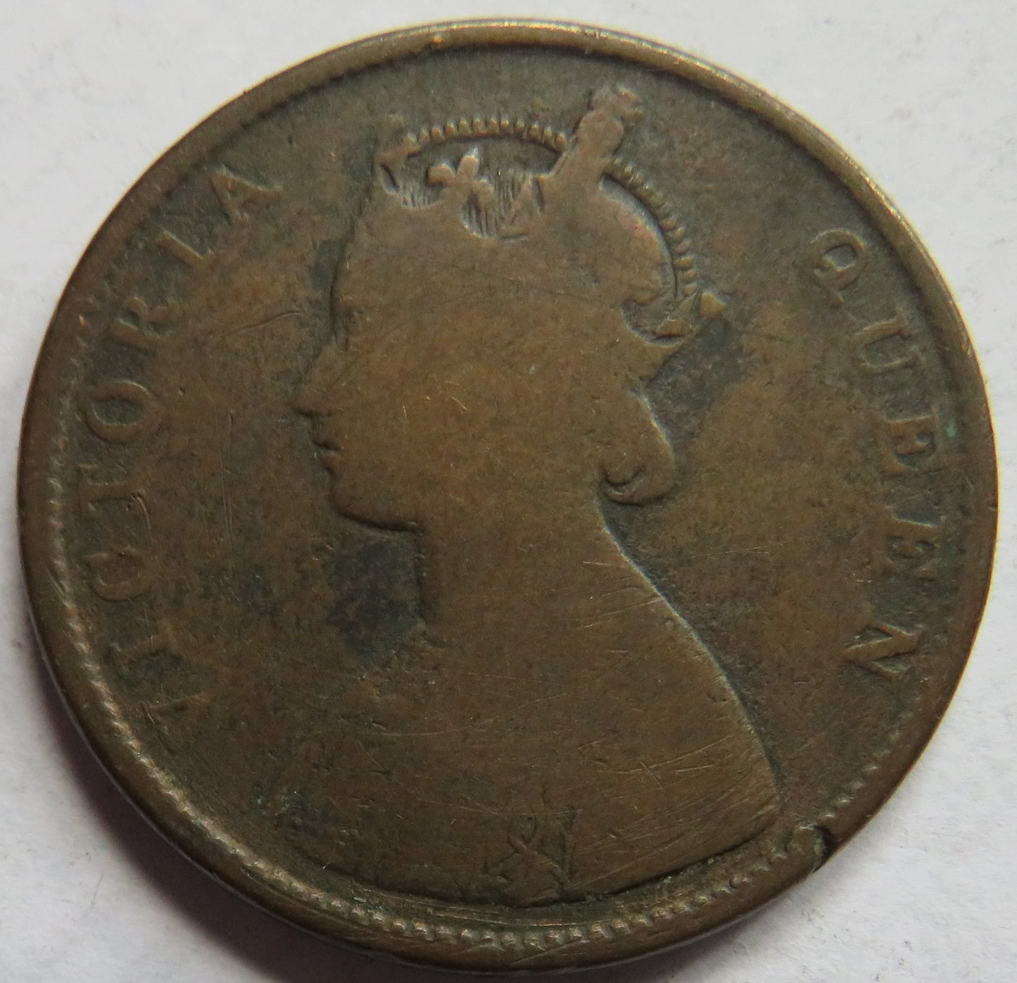 1862 Queen Victoria India Half-Anna Coin