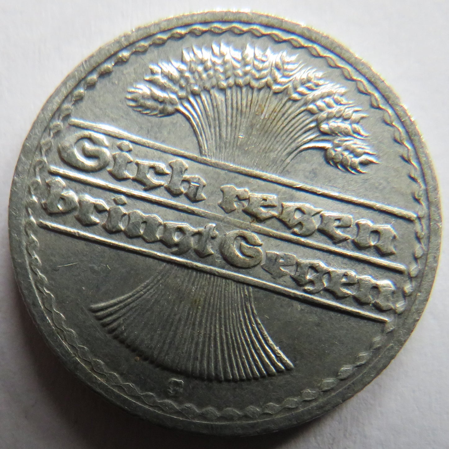 1922-G Germany - Weimar Republic 50 Pfennig Coin