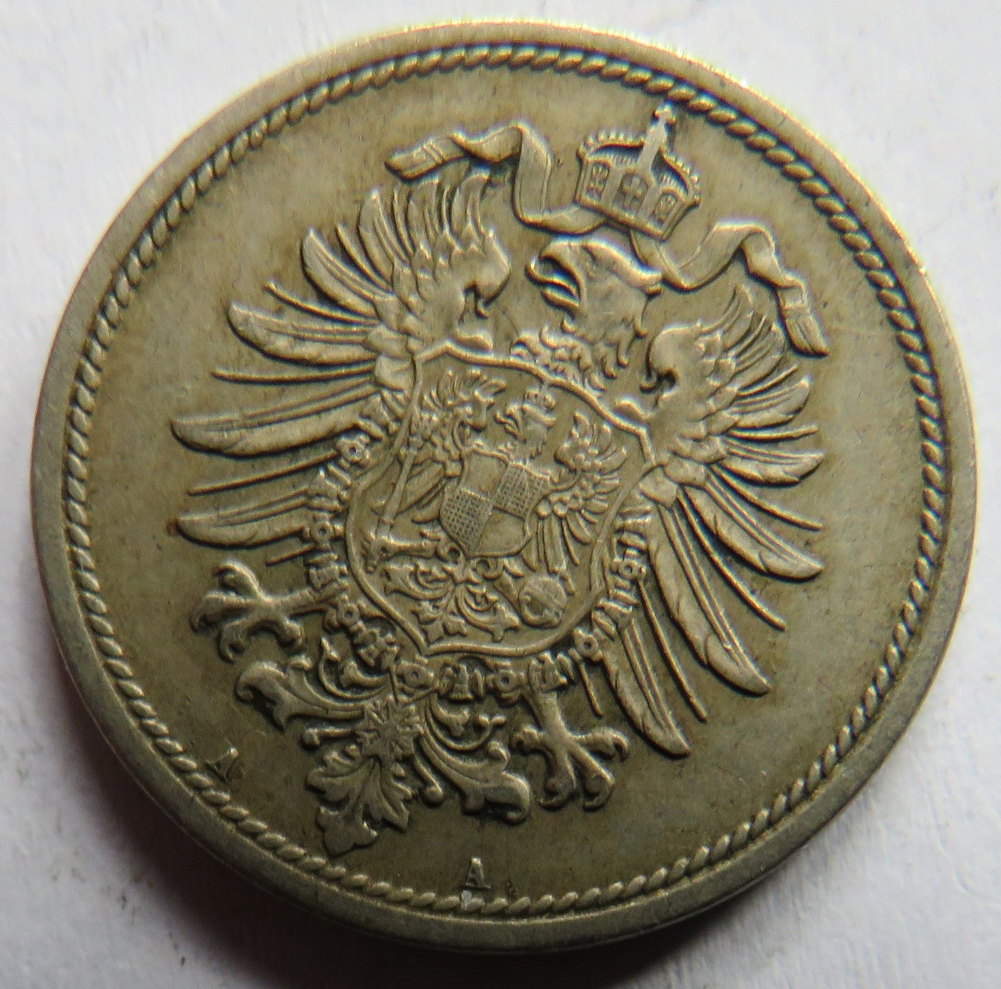 1876-A Germany 10 Pfennig Coin