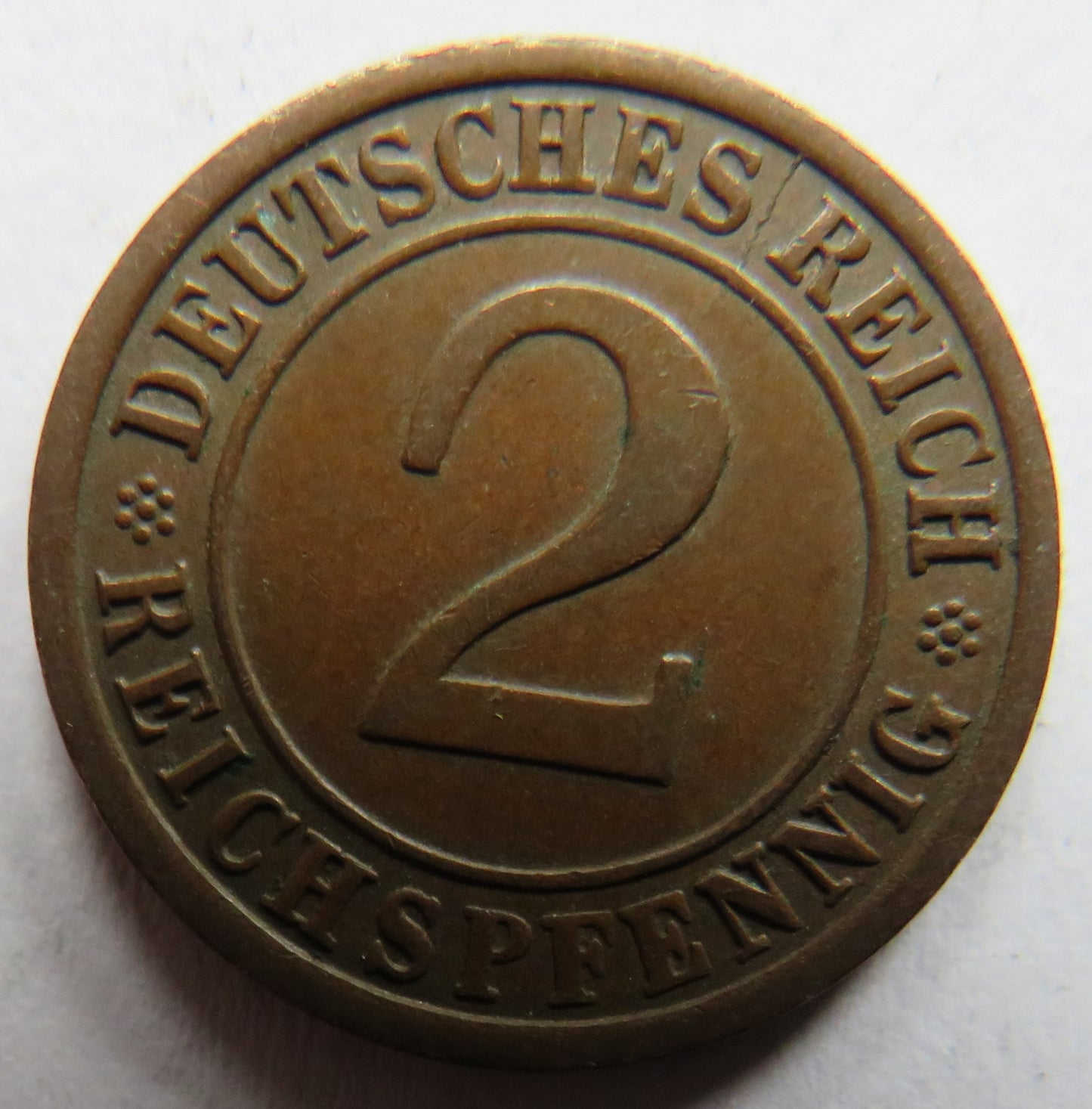 1925-E Germany - Weimar Republic 2 Reichspfennig Coin