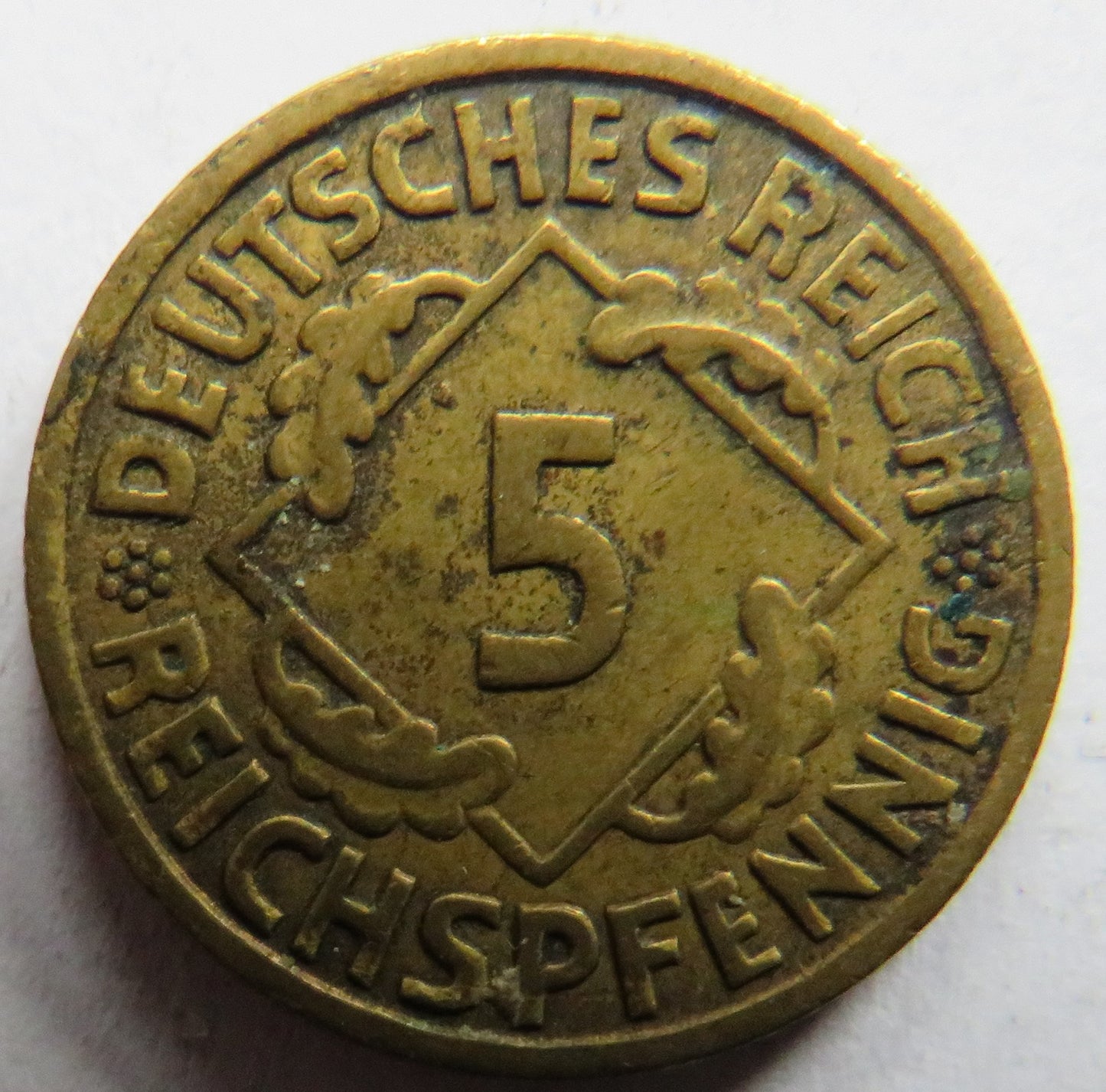 1925-F Germany - Weimar Republic 5 Reichspfennig Coin