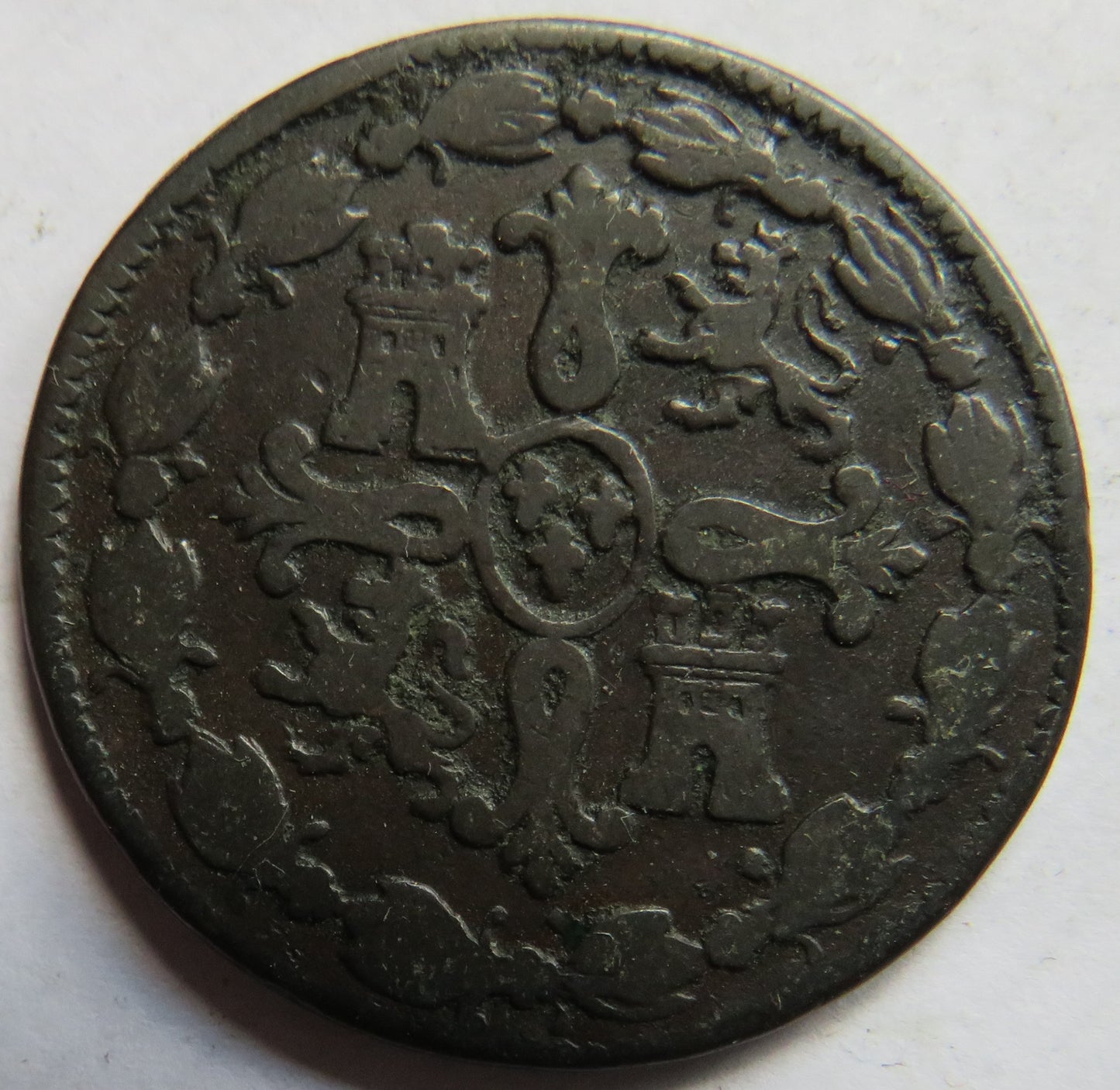 1828 Spain 8 Maravedis Coin