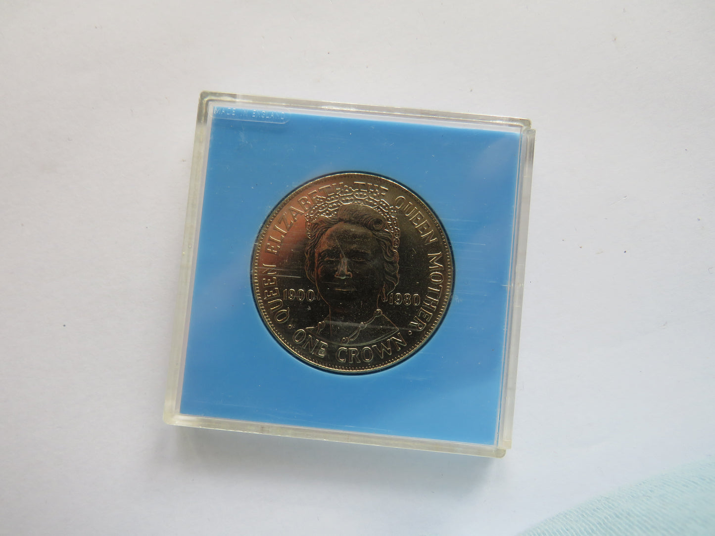 1980 Isle of Man One Crown Cased Coin The Queen Mother