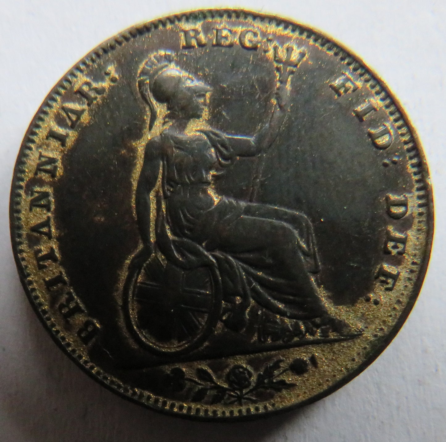 1853 Queen Victoria Young Head Farthing Coin - Great Britain