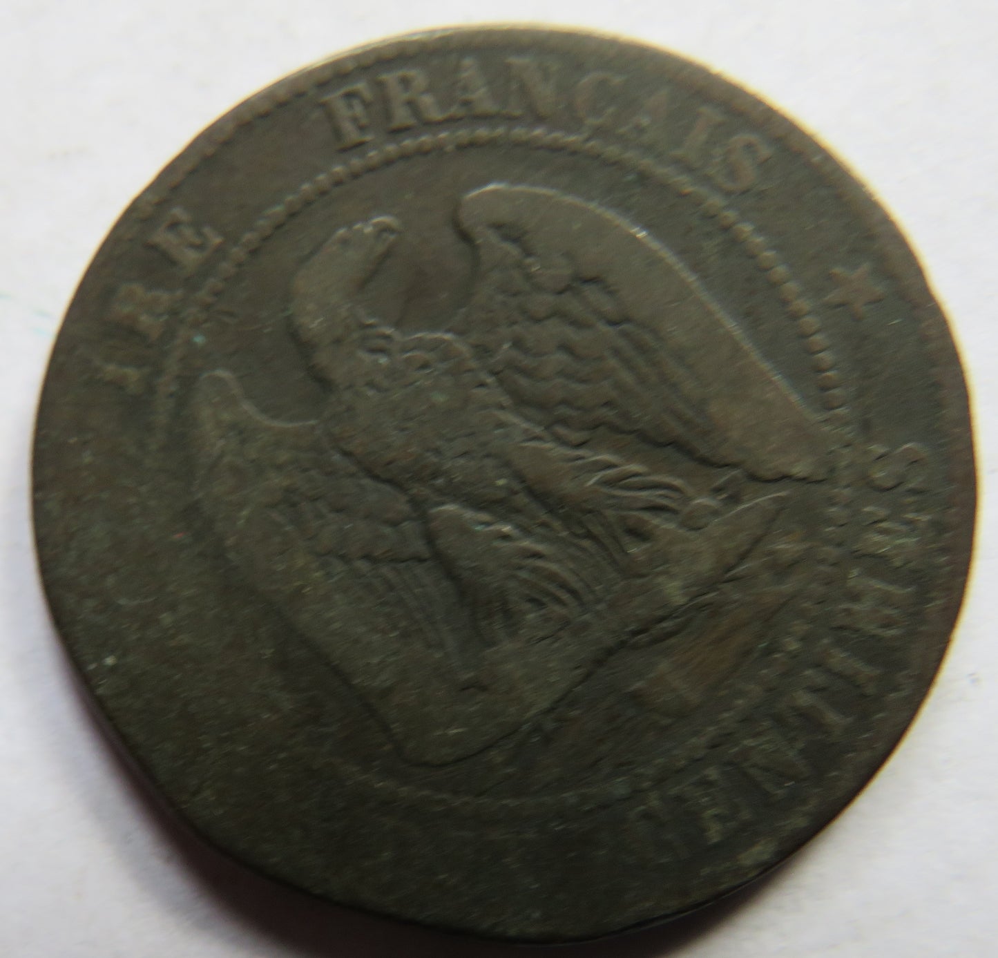 1855-MA France Napoleon III 10 Centimes Coin