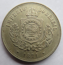 Load image into Gallery viewer, 1871 Brazil 200 Reis Coin In Excellent Condition
