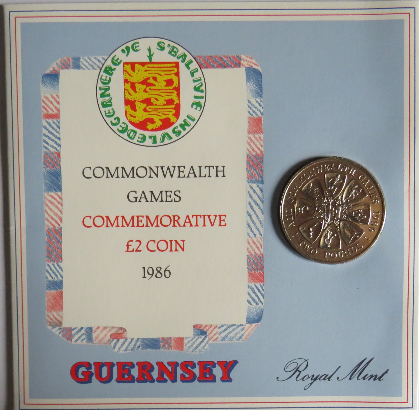 Guernsey Commonwealth Games Commemorative £2 Coin 1986