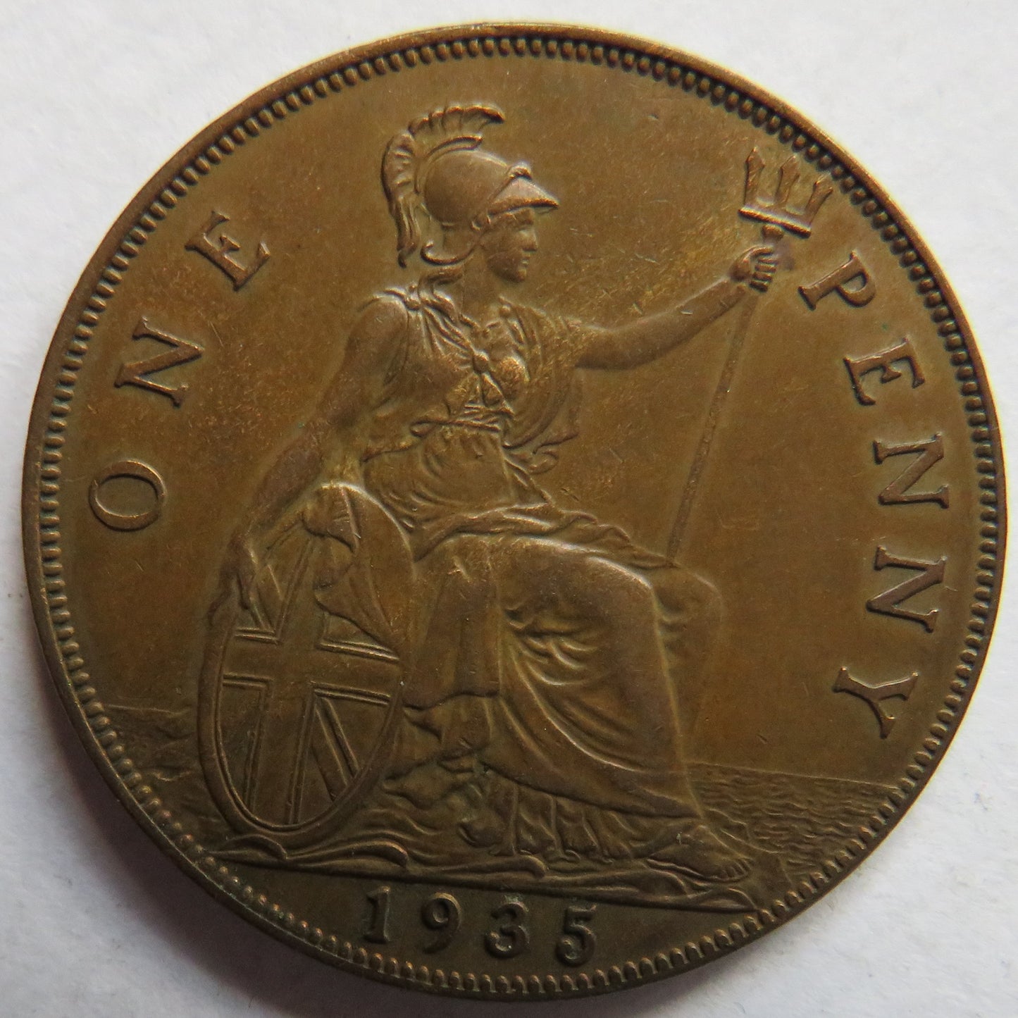 1935 King George V One Penny Coin - Great Britain