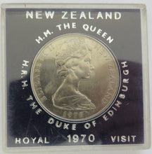 Load image into Gallery viewer, 1970 New Zealand $1 Dollar Coin Queen &amp; Duke of Edinburgh Royal Visit
