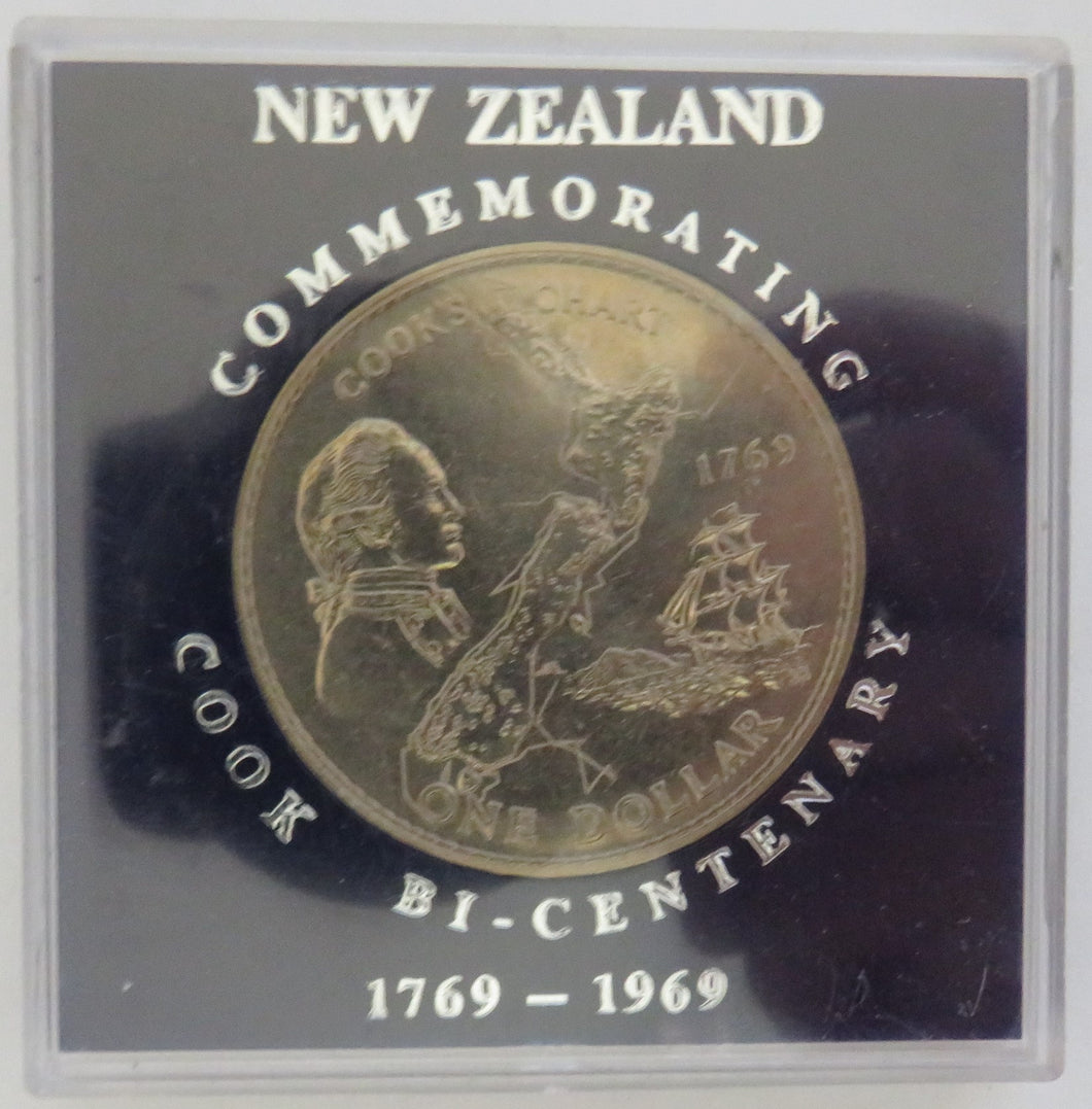 1769-1969 New Zealand $1 Coin Commemorating Cook Bi-Centenary