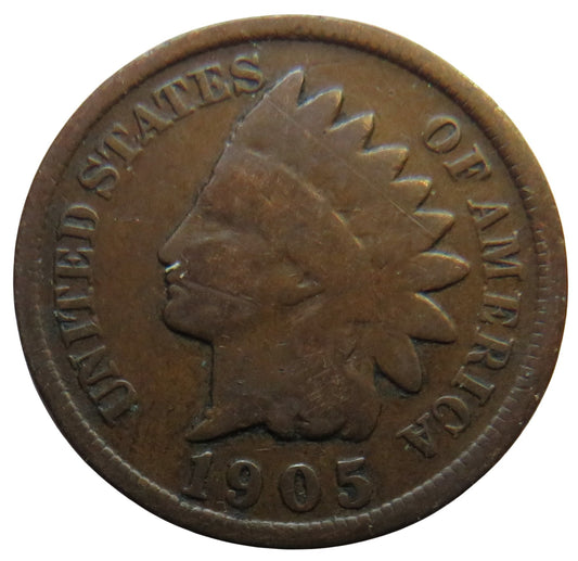 1905 United States of America Indian Head One Cent Coin