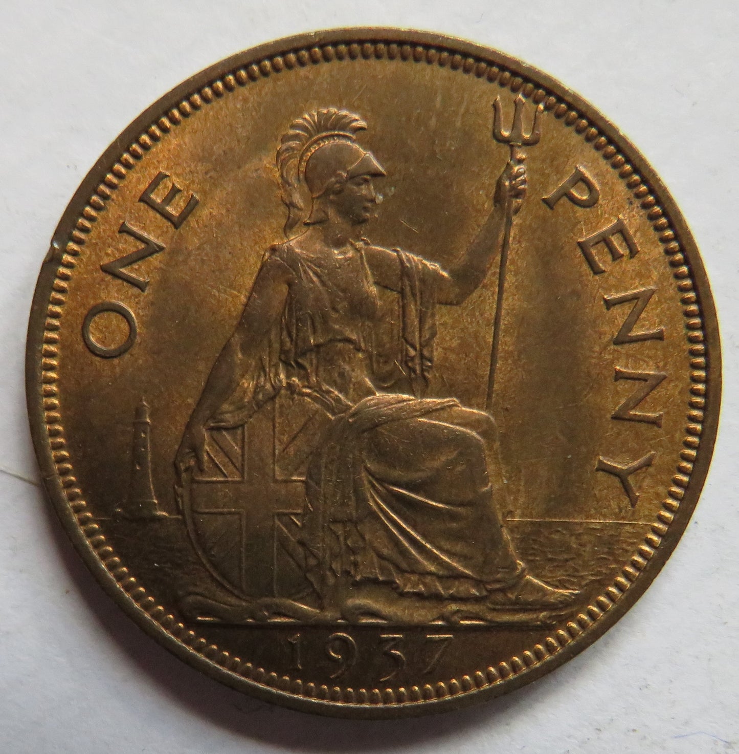 1937 King George VI One Penny Coin In Higher Grade