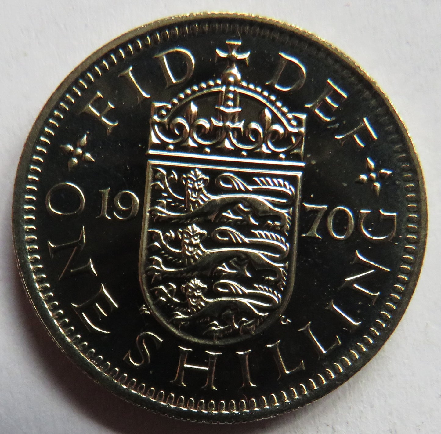 1970 Queen Elizabeth II English Proof Shilling Coin
