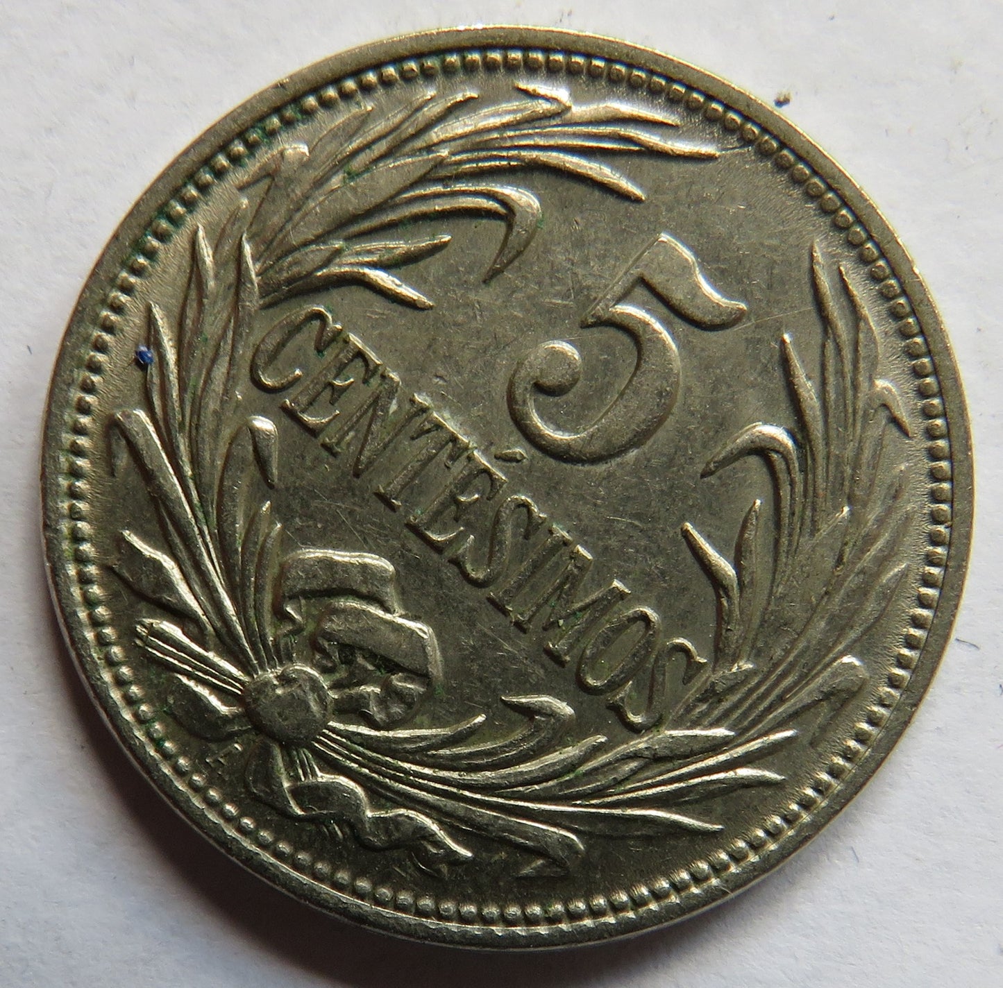 1936 Uruguay 5 Centesimos Coin