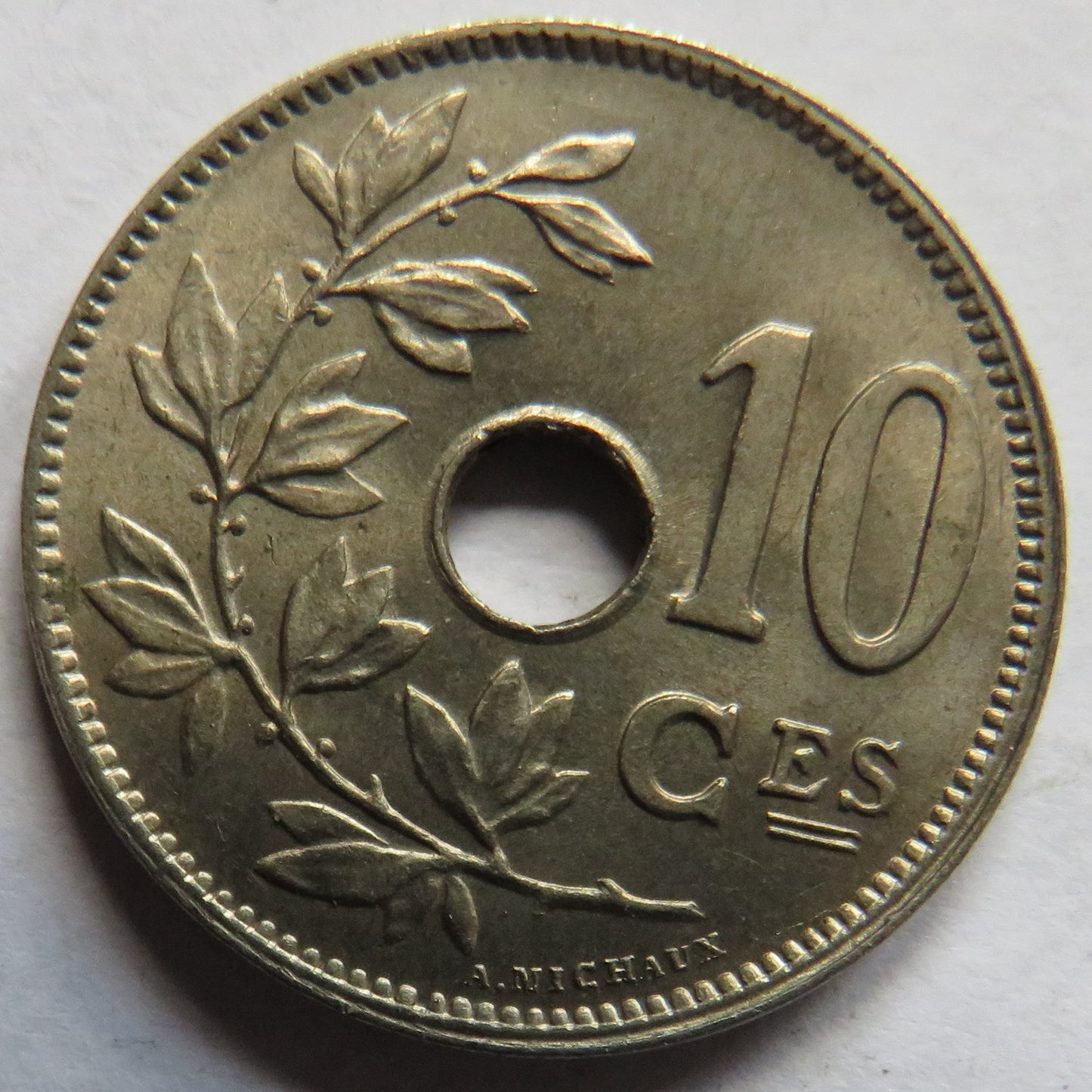 1929 Belgium 10 Centimes Coin In High Grade