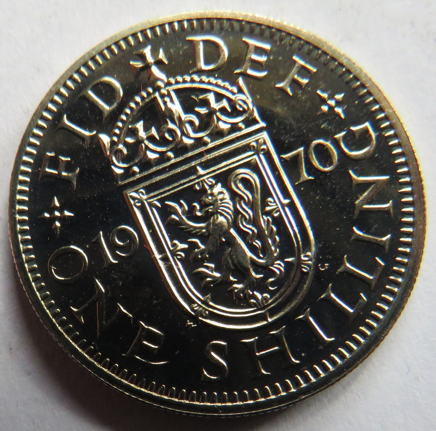 1970 Queen Elizabeth II Scottish Proof Shilling Coin